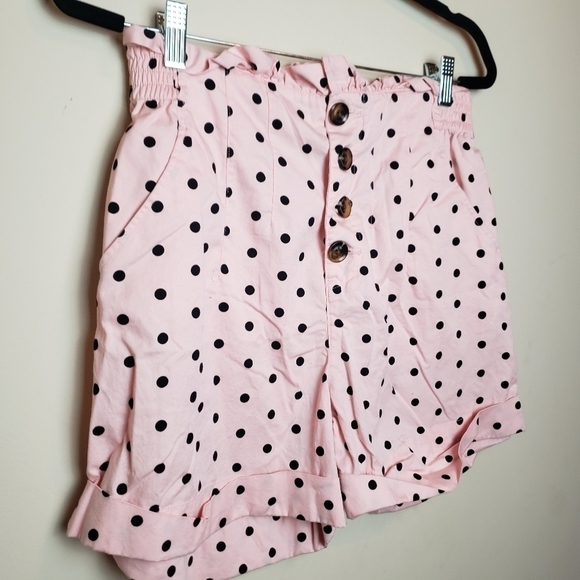 WHO WHAT WEAR Pink Polka Dot Shorts - Picture 2 of 8
